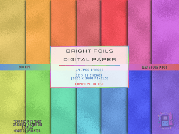 Download Bright Foils Digital Paper - Digital paper Collection