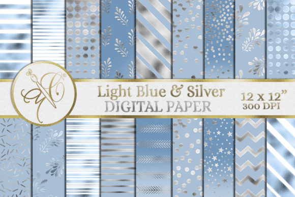 Download Light Blue and Silver Digital Paper - Digital paper Collection