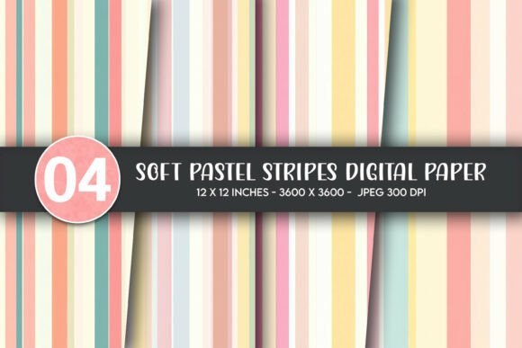 Download Soft Pastel Stripes Digital Paper - Digital paper Collection