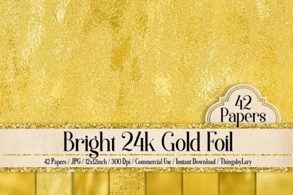 Download Bright 24k Gold Foil Digital Papers - Digital paper Collection