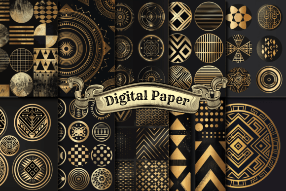 Download Elegant Black and Gold Digital Paper - Digital paper Collection