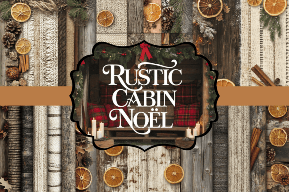 Download Rustic Cabin Noel Digital Paper - Digital paper Collection