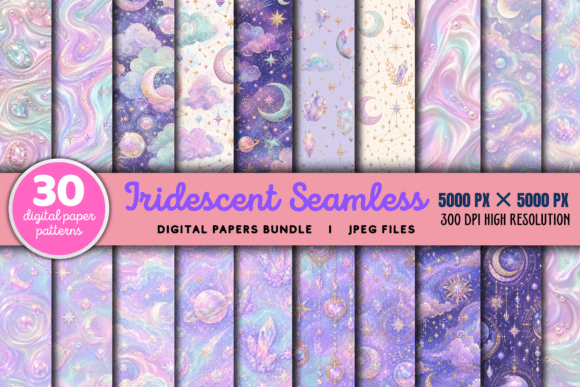 Download Iridescent Seamless Digital Paper Bundle - Digital paper Collection