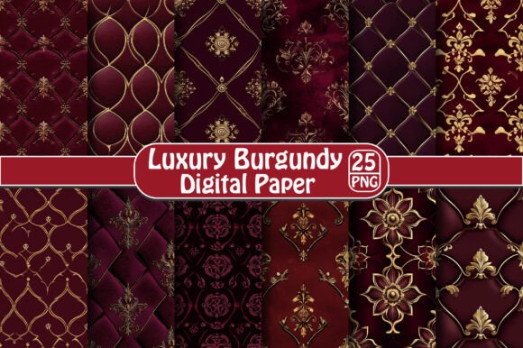 Download Luxury Burgundy Digital Paper - Digital paper Collection
