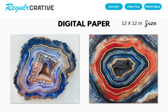 Download Agate Slice Digital Paper Backgrounds - Digital paper Collection