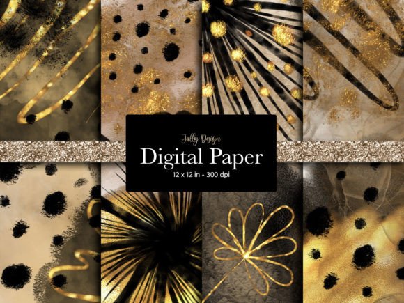 Download Elegant Black and Gold Digital Paper - Digital paper Collection