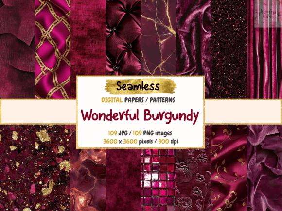 Download Wonderful Burgundy Digital Paper - Digital paper Collection