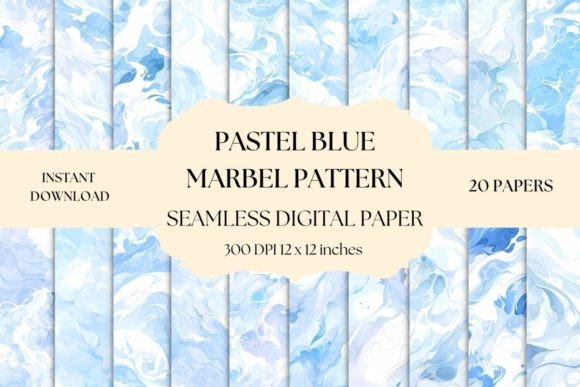 Download Pastel Blue Marble Pattern Digital Paper - Digital paper Collection