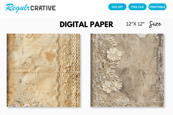 Download Antique Lace Junk Journal Digital Paper - Digital paper Collection