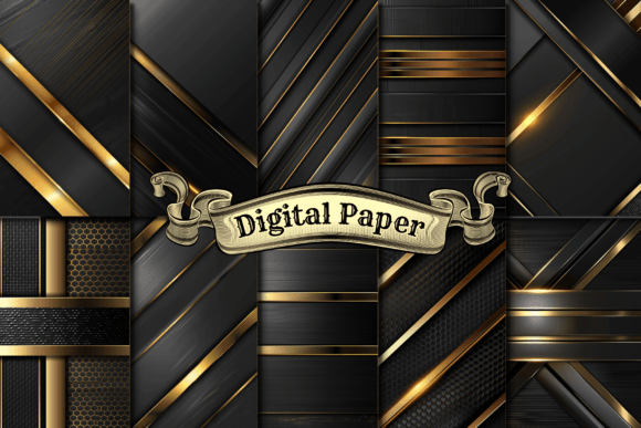 Download Elegant Black and Gold Digital Paper - Digital paper Collection