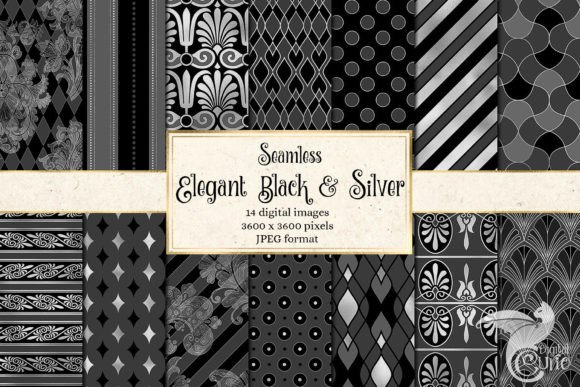 Download Elegant Black and Silver Digital Paper - Digital paper Collection