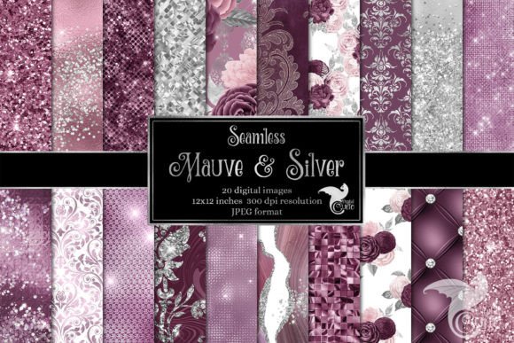 Download Mauve and Silver Digital Paper - Digital paper Collection