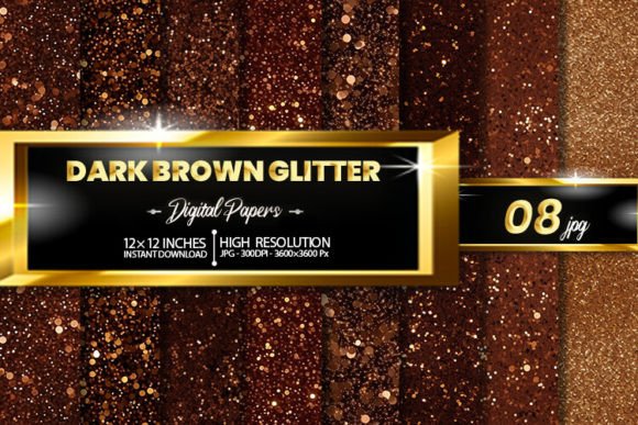 Download Dark Brown Glitter Digital Papers - Digital paper Collection
