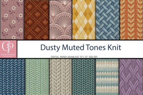 Download Dusty Muted Tones Knit Digital Paper - Digital paper Collection