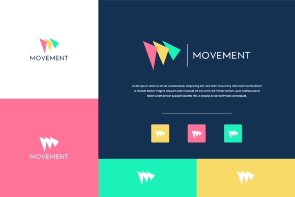 Download Abstract Letter M Logo 3 Color Shapes - Premium Bundle