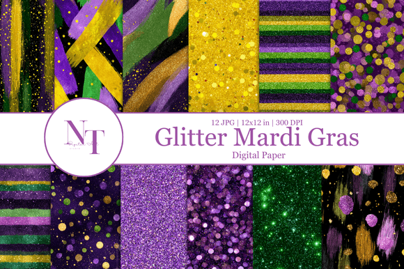 Download Mardi Gras Digital Paper - Digital paper Collection