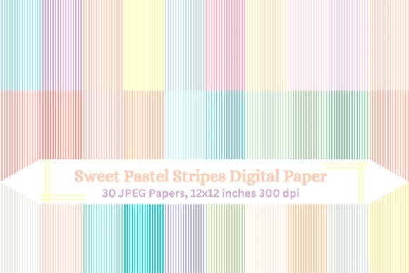 Download Sweet Pastel Stripes Digital Paper - Digital paper Collection