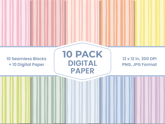 Download Wonky Pastel Stripes Digital Paper - Digital paper Collection