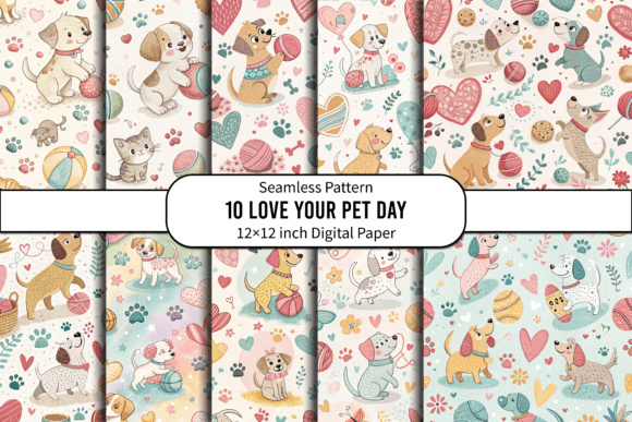 Download Pet Lover Seamless Digital Paper Design - Digital paper Collection