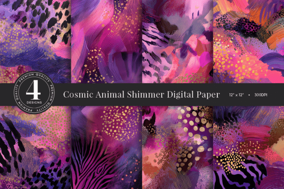 Download Cosmic Animal Shimmer Digital Paper - Digital paper Collection