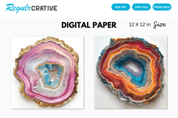 Download Agate Slice Digital Paper Backgrounds - Digital paper Collection