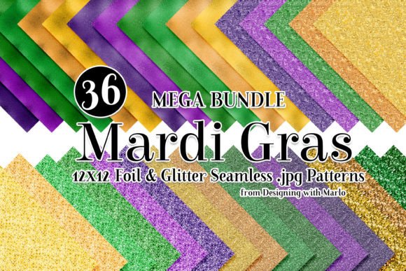 Download Mardi Gras Foil Glitter Digital Papers - Digital paper Collection