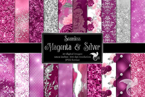 Download Magenta and Silver Digital Paper - Digital paper Collection