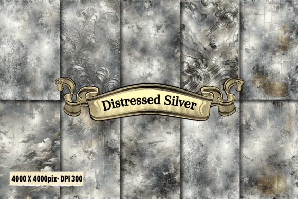 Download Distressed Silver Digital Paper - Digital paper Collection