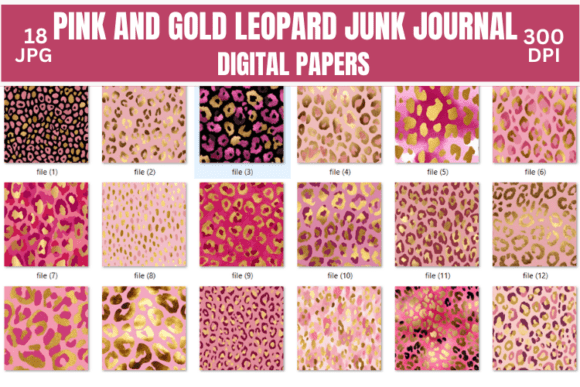 Download Pink and Gold Leopard Digital Paper - Digital paper Collection