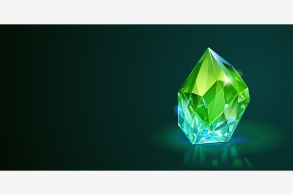 Download Shiny Green Gemstone on a Dark. - Premium Resources