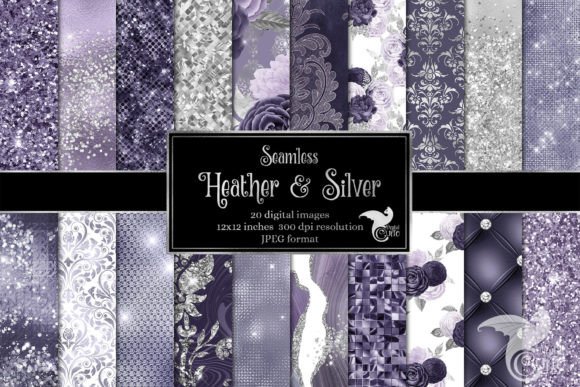 Download Heather and Silver Digital Paper - Digital paper Collection