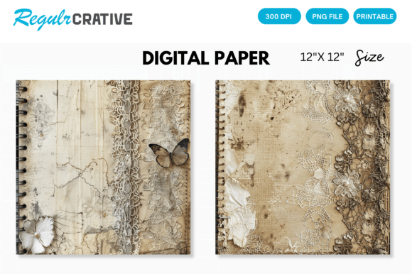 Download Antique Lace Junk Journal Digital Paper - Digital paper Collection