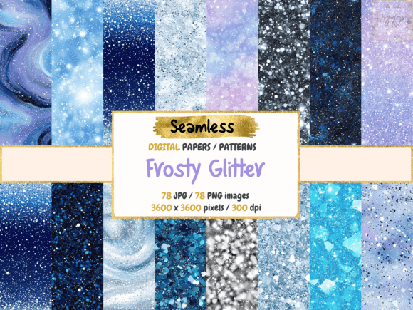 Download Frosty Glitter Digital Papers - Digital paper Collection