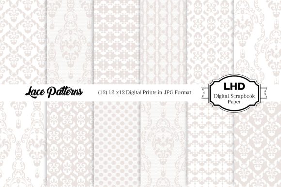 Download Lace Patterns - White Digital Papers - Digital paper Collection